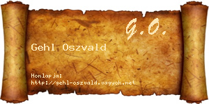 Gehl Oszvald névjegykártya